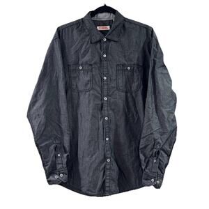 Michael Brandon Men's - Button Up Long Sleeve Shirt - Gray - Size Large